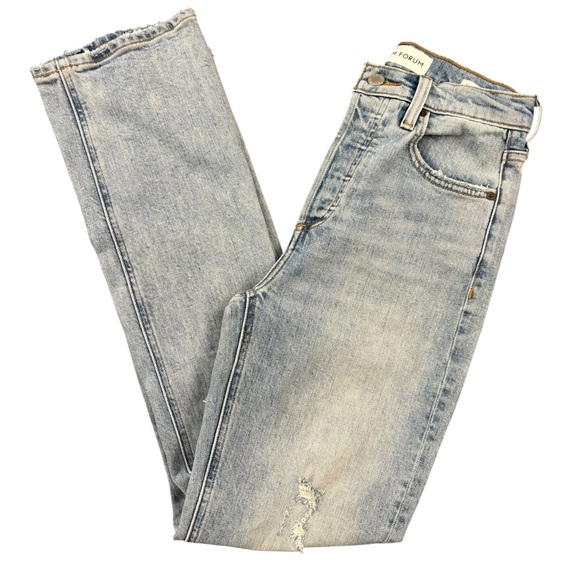 Denim Forum Denim - Denim Forum Arlo High Rise Straight Jeans - Light Blue